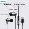 PHILIPS Type C Noise Cancelling Wired Earphones with Mic