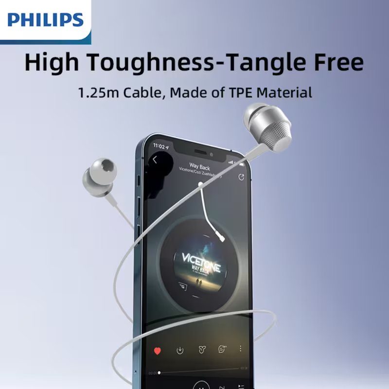 PHILIPS Type C Noise Cancelling Wired Earphones with Mic