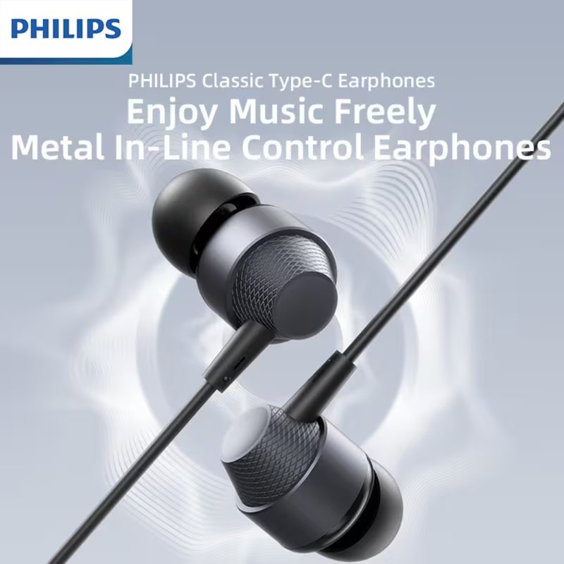 PHILIPS Type C Noise Cancelling Wired Earphones with Mic