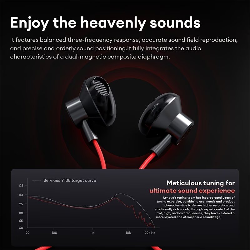 Lenovo Y108 Wired Earbuds with Microphone Lenovo Y108 Wired Earbuds with Microphone